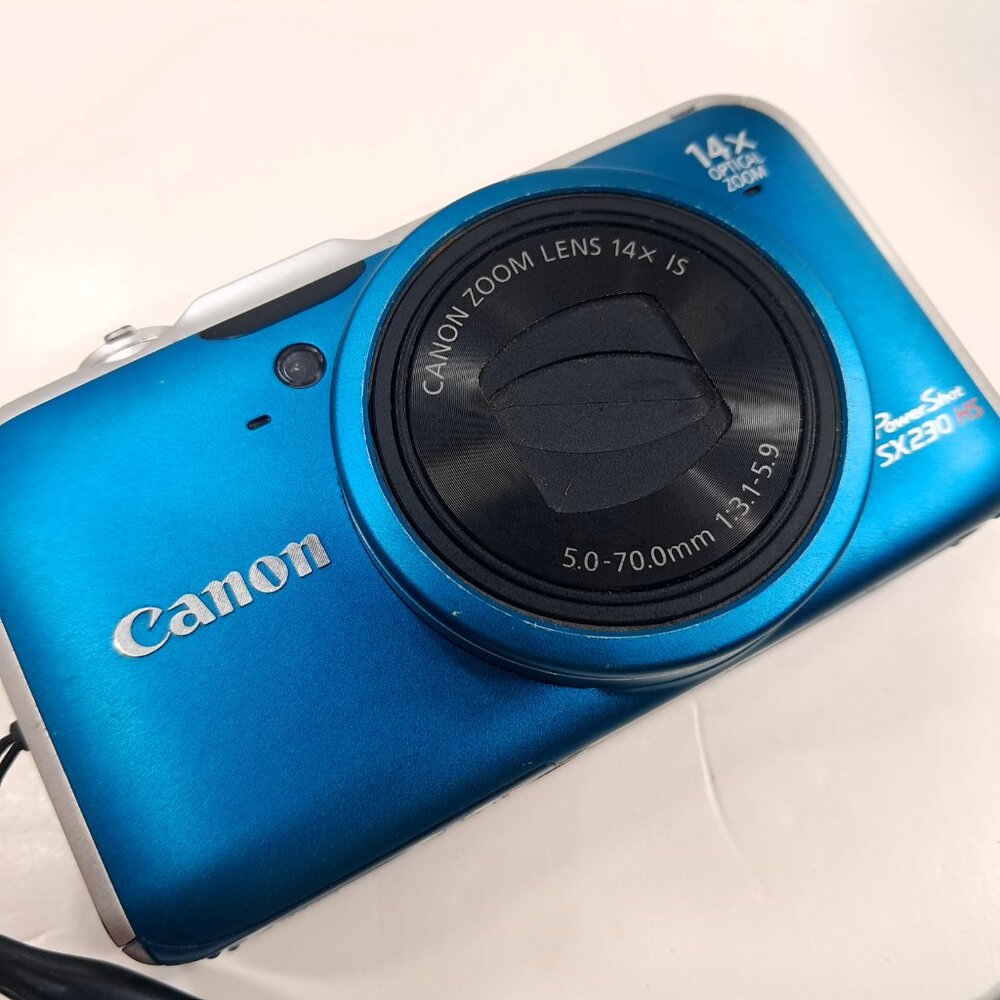 Canon Powershot SX230 HS blue digital camera point & shoot 12.1MP 14x Zoom WORKS - Picture 2 of 16